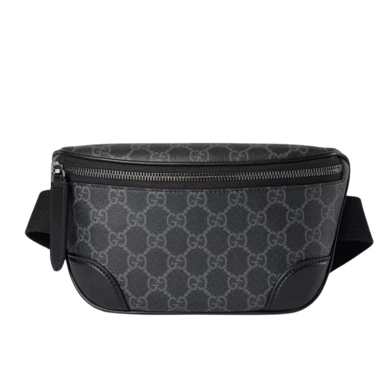 329-2 Gucci GG Emblem Small Belt Bag Black Fabric 23Cm 821165 FAED9 1000 - Image 1