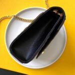 Saint Laurent Envelope Medium In Quilted Grain De Poudre Embossed Leather Black Gold 24Cm 600185Bow911000 - Image 9