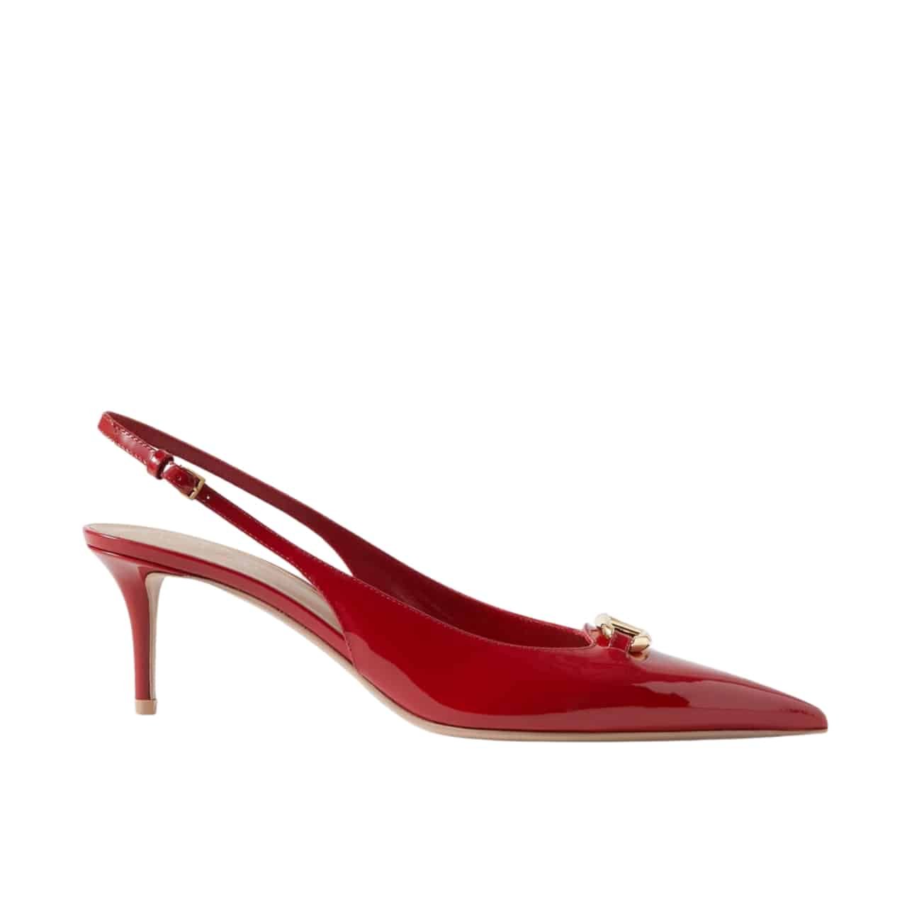 33-12 Valentino Vlogo The Bold Edition Slingback Pumps In Patent Leather 60Mm In Rouge Pur - Image 1