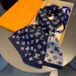 Louis Vuitton Cachecol Monogram Denim Scarf Dark Grey - Image 5