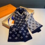 Louis Vuitton Cachecol Monogram Denim Scarf Dark Grey - Image 6