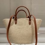 Prada Large Raffia And Leather Shopping Bag 25Cm 1Bg470 2Cxq F0A5T V Goo - Image 3