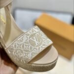 Louis Vuitton Helios Wedge Espadrille Beige 1Ahll6 - Image 3