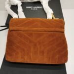 Saint Laurent Cinnamon Loulou Small Chain Bag In Suede Brown 23Cm - Image 3