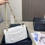 Chanel Flap Bag With Camellia Flower Chain White 26Cm - Image 2
