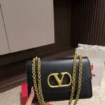 Valentino Garavani Vain Small Shoulder Bag In Shiny Black 19cm 6W2B0R17GCB 0NO - Image 2