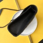 Saint Laurent Envelope Medium In Quilted Grain De Poudre Embossed Leather Black Noir 24cm 600185BOW981000 - Image 4