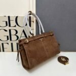 Prada Bonnie Large Suede Handbag Cacao Brown 38Cm 1Ba433 2C4S F0324 V Moo - Image 3