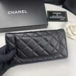 Chanel Quilted Classic Long Flap Wallet With Silver Hardware Black 19Cm - Image 2