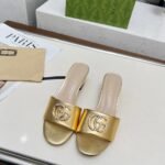 Gucci Nojum Women’s Slide Sandal Metallic Gold ‎817257 B8B00 8024 - Image 3