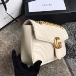 Gucci Gg Marmont Mini Shoulder Bag White Matelasse 22Cm ‎446744 Dtdit 9022 - Image 3