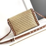 Valentino Garavani Rockstud Small Raffia Shoulder Bag Natural 22Cm - Image 3