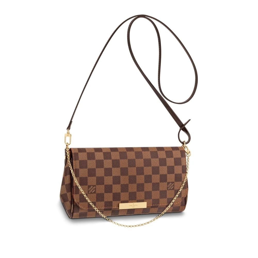 365-2 Louis Vuitton Favorite MM Damier Ebene Brown 25Cm N41129 - Image 1