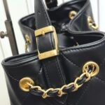 Chanel Shopping Bag Gold Tone Metal Black 33Cm AS5635 B20829 94305 - Image 7