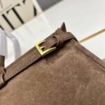 Prada Bonnie Large Suede Handbag Cacao Brown 38Cm 1Ba433 2C4S F0324 V Moo - Image 6