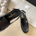 Chanel Interlocking Cc Logo Slingback Flats Black - Image 9