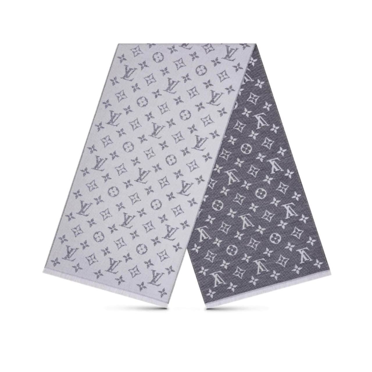 38-2 Louis Vuitton Cachecol Monogram Denim Scarf Light Grey - Image 1