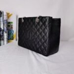 Chanel Grand Shopping Tote Bag Black Caviar Silver Tone Chain 34Cm - Image 2