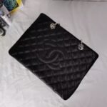 Chanel Grand Shopping Tote Bag Black Caviar Silver Tone Chain 34Cm - Image 7