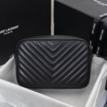 Saint Laurent Lou Camera Bag In Quilted Leather Black Silver Hardware 23Cm 761554DV7041000 - Image 3