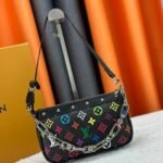 Louis Vuitton X Murakami Pochette Accessoires Multicolore Noir 22cm M13663 - Image 2