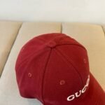 Gucci Embroidered Cotton Baseball Cap Red - Image 3