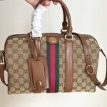 Gucci Ophidia Medium Boston Bag Beige And Brown GG Canvas 30Cm ‎857595 FAFUF 9870 - Image 4
