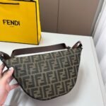 Fendi FF Jacquard Melon Small Brown 24Cm 7VA635ASIQF19KW - Image 2