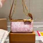 Louis Vuitton X Takashi Murakami Cherry Blossom Pochette Accessoires Bag Pink 20cm - Image 2