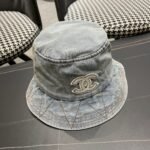 Chanel Cc Denim Bucket Hat Blue - Image 3