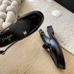 Chanel Interlocking Cc Logo Slingback Flats Black - Image 6