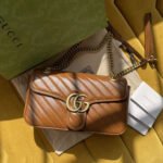 Gucci Marmont Mini Matelasse Shoulder Bag Brown 22cm 446744 0OLFT 2535 - Image 2