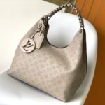Louis Vuitton Carmel Mahina Leather Galet Grey 40cm M21775 - Image 2