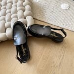 Chanel Interlocking Cc Logo Slingback Flats Black - Image 4