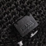 Prada Large Crochet Tote Bag Raffia In Black 40cm 1BG392 2A2T F0002 V OOL - Image 7