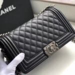 Chanel Boy Medium Handbag Sliver Hardware Black 25Cm A67086 Y09953 94305 - Image 2
