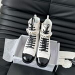 Chanel Combat Boots White And Black G45005 - Image 3