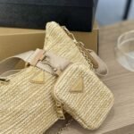Prada Re Edition 2005 Crochet Bag Raffia Natural Tan 22CM 1BH204 2A2T F0018 V V9L - Image 4