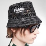 Prada Crochet Bucket Hat Raffia Black 2HC137 2A2T F0002 - Image 8