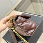 Chanel 19 Flap Bag Shiny Gold And Silver Tone Brown 20Cm - Image 5