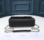 Saint Laurent Envelope Small In Quilted Grain De Poudre Embossed Leather Black Silver 21cm 600195BOW921000 - Image 5