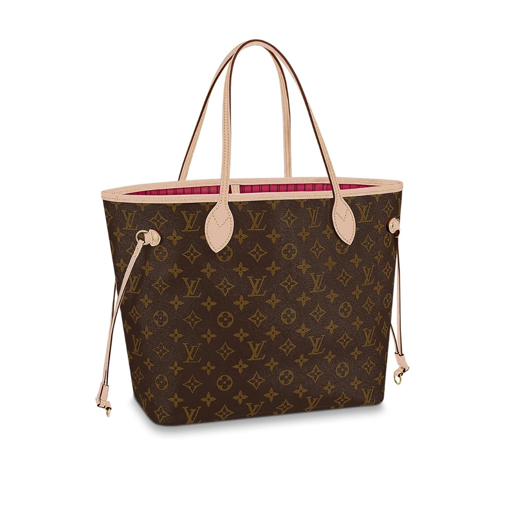 5-2-2 Louis Vuitton Neverfull MM Monogram Pivoine Pink 31Cm M41178 - Image 1