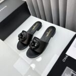 Chanel CC Mules With Camellia In Black G45499 X01000 94305 - Image 2