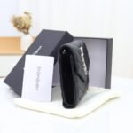 Saint Laurent Cassandre Matelassé Small Envelope Wallet In Grain De Poudre Leather Black Silver 13Cm 414404Bow021000 - Image 3