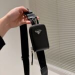 Prada Triangle Leather Mini Bag Black 27Cm 1Bh190 2Bya F0002 V Bro - Image 5