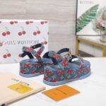 Louis Vuitton X Takashi Maya Platform Sandal Monogram Cherry Denim 1Ahnyd - Image 2
