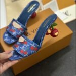 Louis Vuitton X Takashi Murakami Lily Mule Denim Blue 1Ahltf - Image 7