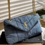 Saint Laurent Puffer Toy Denim Blue 28Cm 7593372PT674575 - Image 5