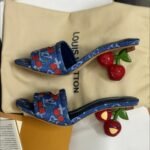 Louis Vuitton X Takashi Murakami Lily Mule Denim Blue 1Ahltf - Image 5