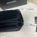 Chanel Boy Long Zipped Wallet Silver Hardware Black 19Cm - Image 7